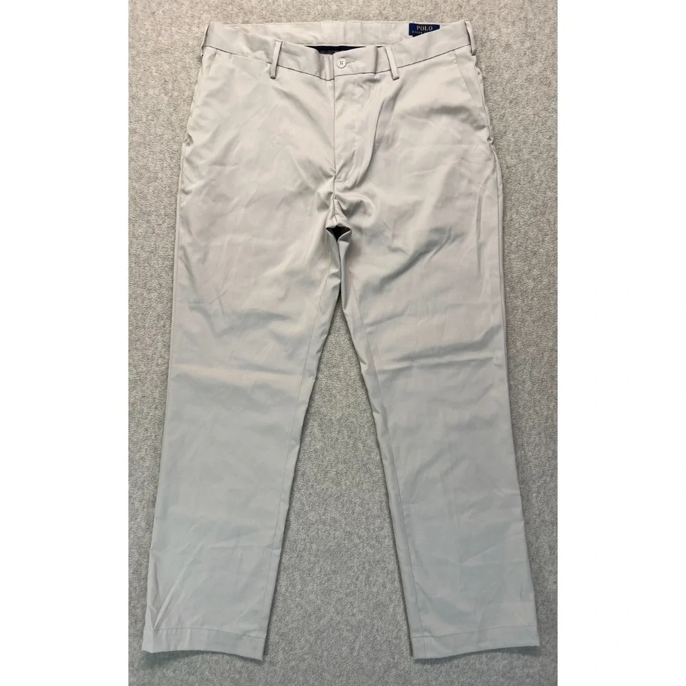 Polo Ralph Lauren Mens Chino Trouser Pants‎ Khaki Stretch Classic Fit Golf 36x32